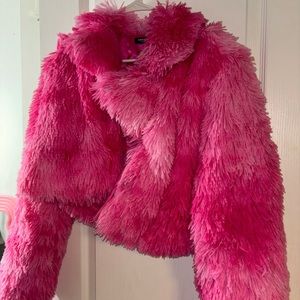 Pink barbie fur jacket